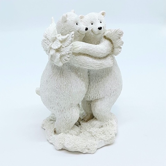 ❤️ Hugging Angel Bears 4" Figurine Iridescent Sparkle SIA Collection Resin - Picture 2 of 9